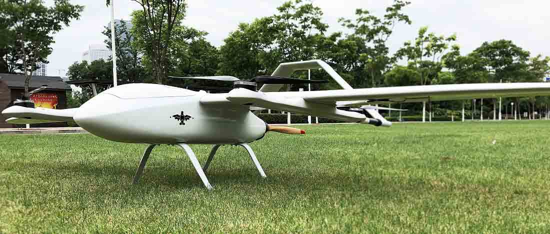 drone vtol hybride à voilure fixe