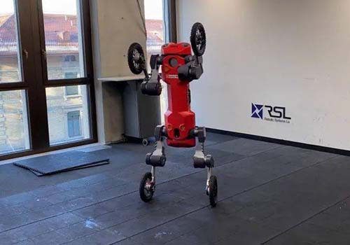 Le robot quadrupède à pattes développé par Swiss-Mile peut se tenir debout, rouler et livrer de manière autonome